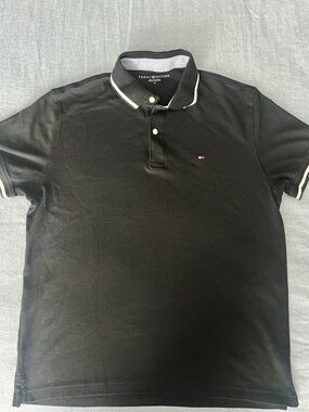 Tommy Hilfiger Black Polo with White Trim